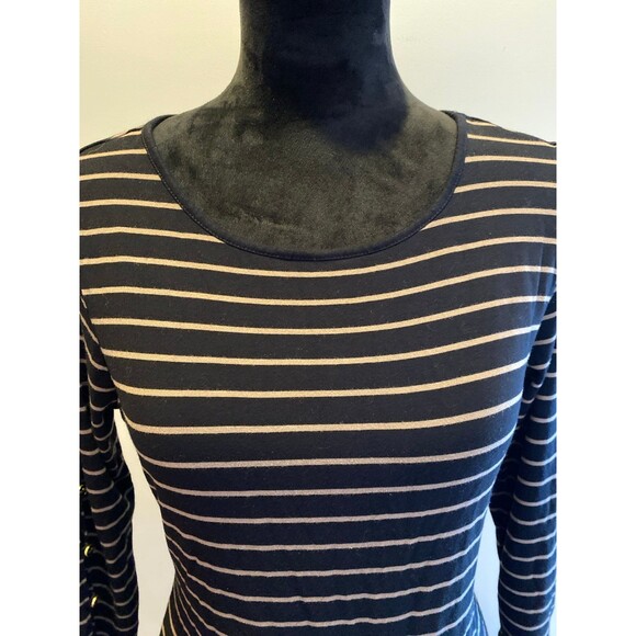 Striped Black and White Women's Top - Picture 2 of 11